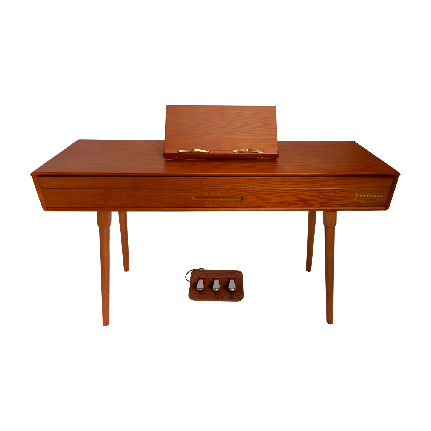 CROWN CMDP-909-WGN UPRIGHT HIDEAWAY DIGITAL PIANO (Solid Walnut)