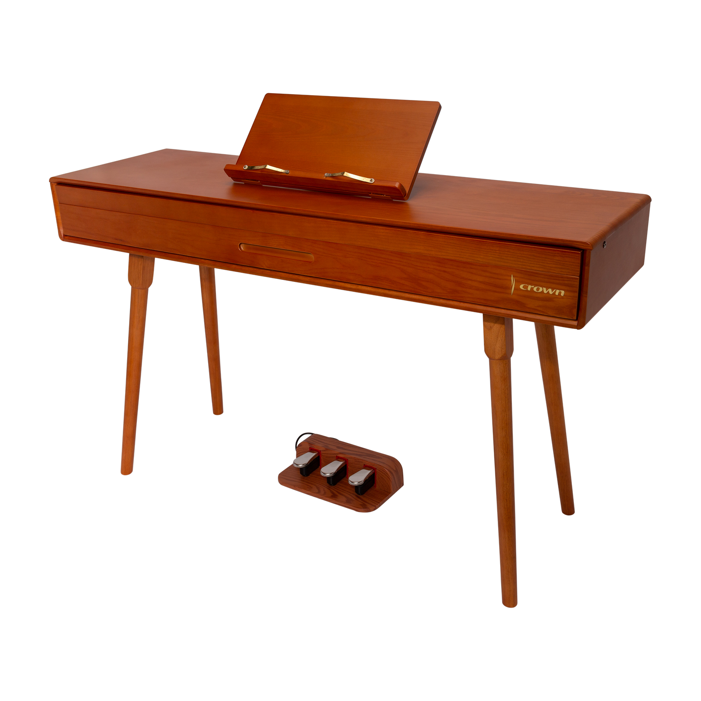 CROWN CMDP-909-WGN UPRIGHT HIDEAWAY DIGITAL PIANO (Solid Walnut)