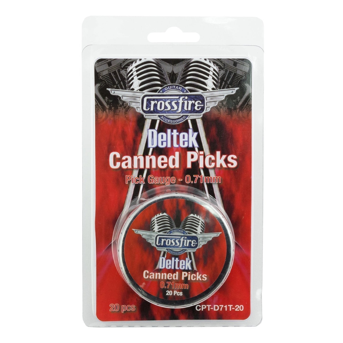 Crossfire Deltek 0.71mm Canned Guitar Picks (20 Pack Assorted)