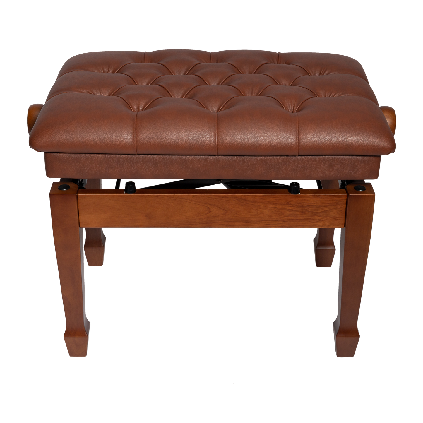 Crown Deluxe Tufted Hydraulic Height Adjustable Piano Bench (Walnut)