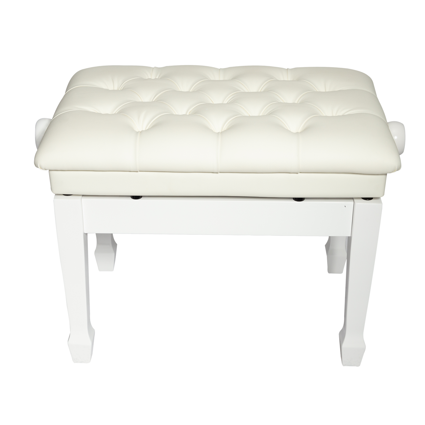 Crown Deluxe Tufted Hydraulic Height Adjustable Piano Bench (White)
