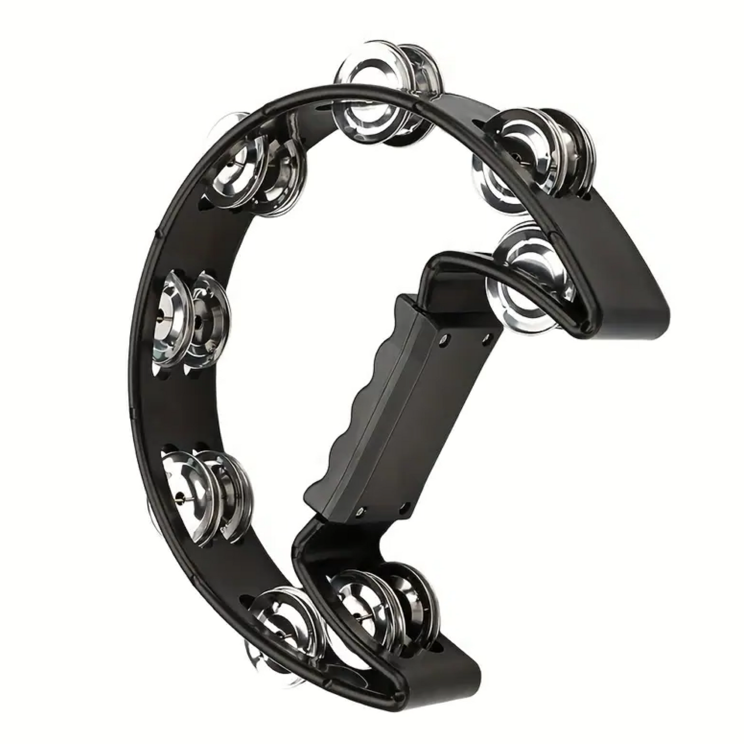 Drumfire Half Moon ABS Tambourine Single Row Jingles (Black)