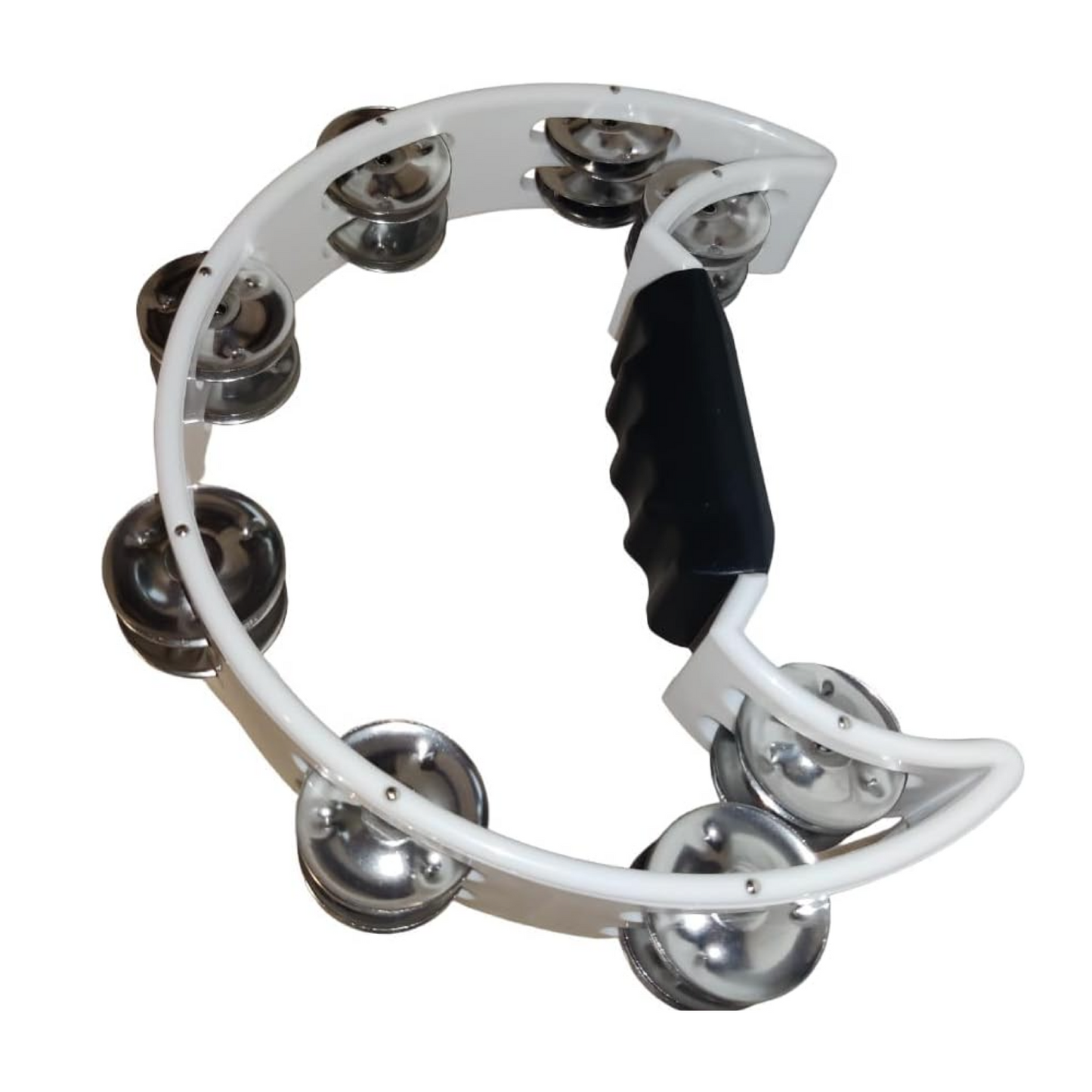 Drumfire Half Moon ABS Tambourine Single Row Jingles (White)