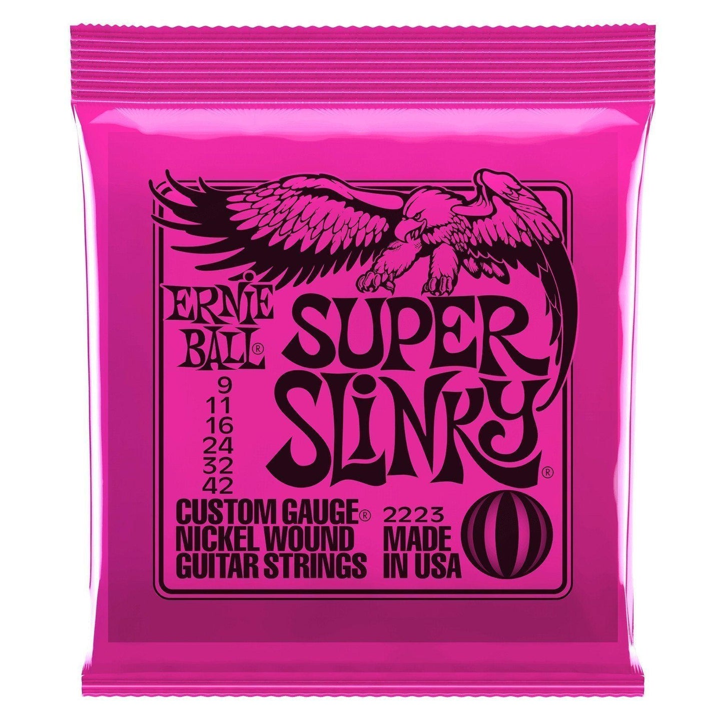 Ernie Ball 2223 Super Slinky Nickel Wound Electric Guitar Strings (9-42)-2223