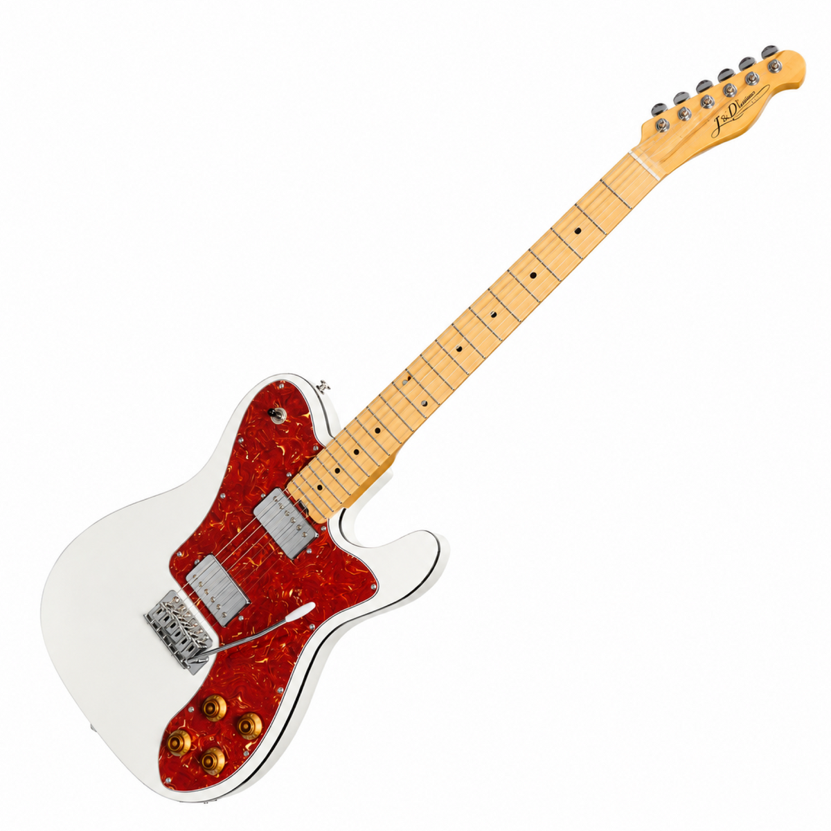 J&D Luthiers Deluxe TE-Style Electric Guitar (White)
