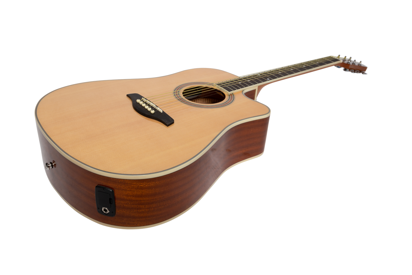 Martinez '41 Series' Dreadnought Acoustic Guitar. Cut-away Gloss Finish (Natural)