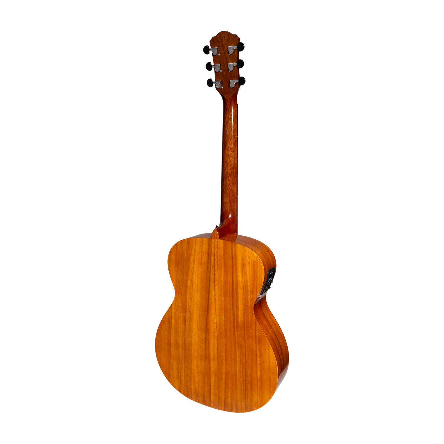 Martinez Acoustic-Electric Gloss Small Body Guitar with Built-In Tuner (Koa)