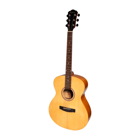 Martinez Acoustic-Electric Gloss Small Body Guitar with Built-In Tuner (Spruce/Koa)