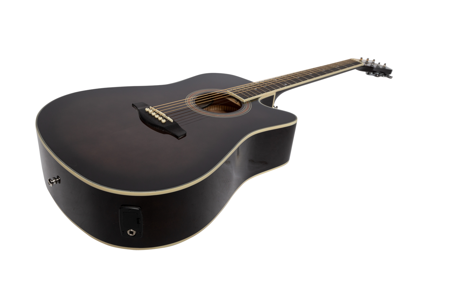 Martinez '41 Series' Dreadnought Acoustic Guitar. Cut-away Gloss Finish (Gloss Black Burst)