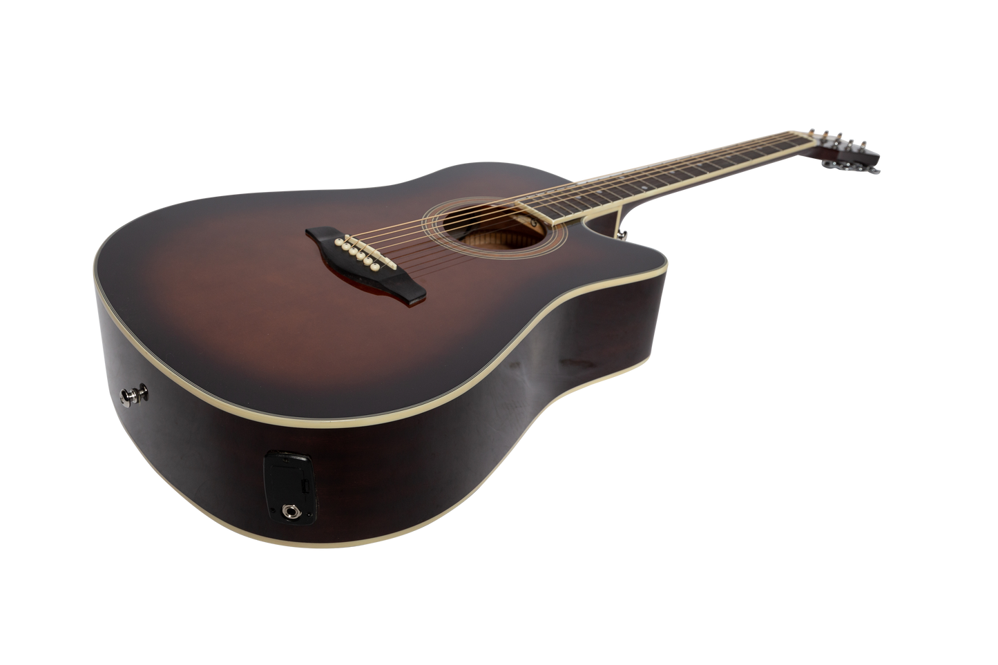 Martinez '41 Series' Dreadnought Acoustic Guitar. Cut-away Gloss Finish (Gloss Brown Burst)