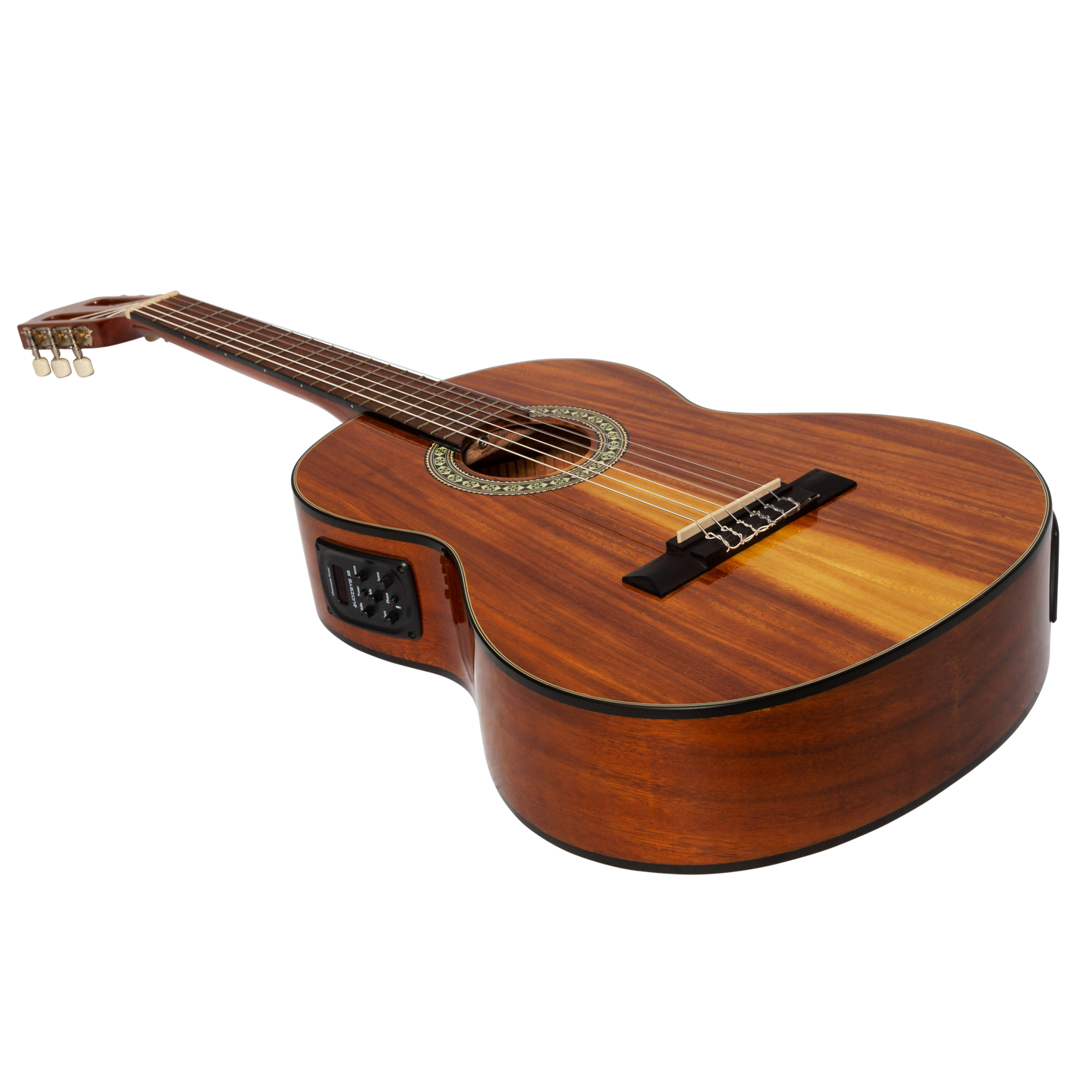 Martinez '51 Series' 3/4 Size Electric Classical Guitar with Tuner Koa (Gloss)