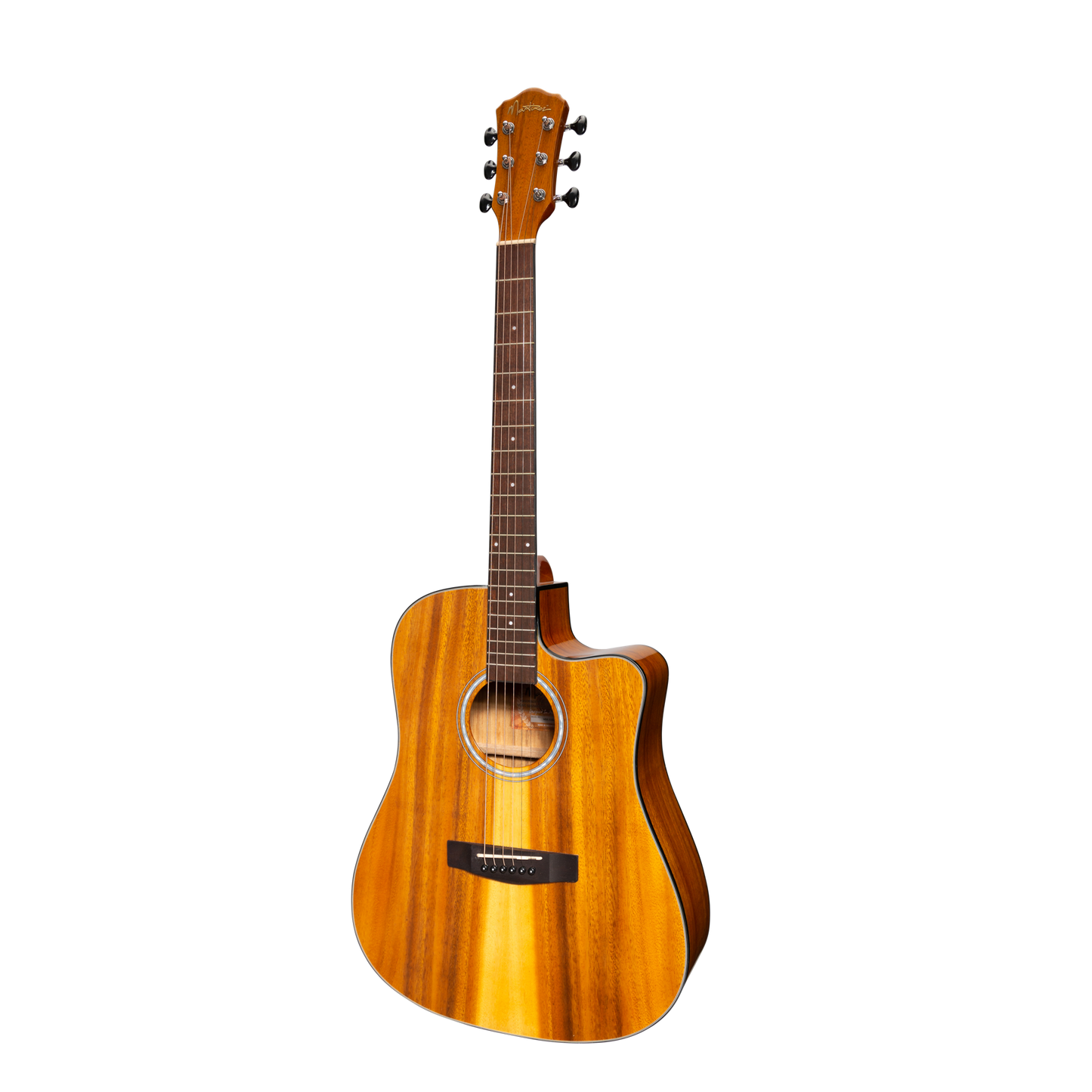 Martinez '51 Series' Acoustic-Electric Dreadnought Cutaway Guitar Koa (Gloss)