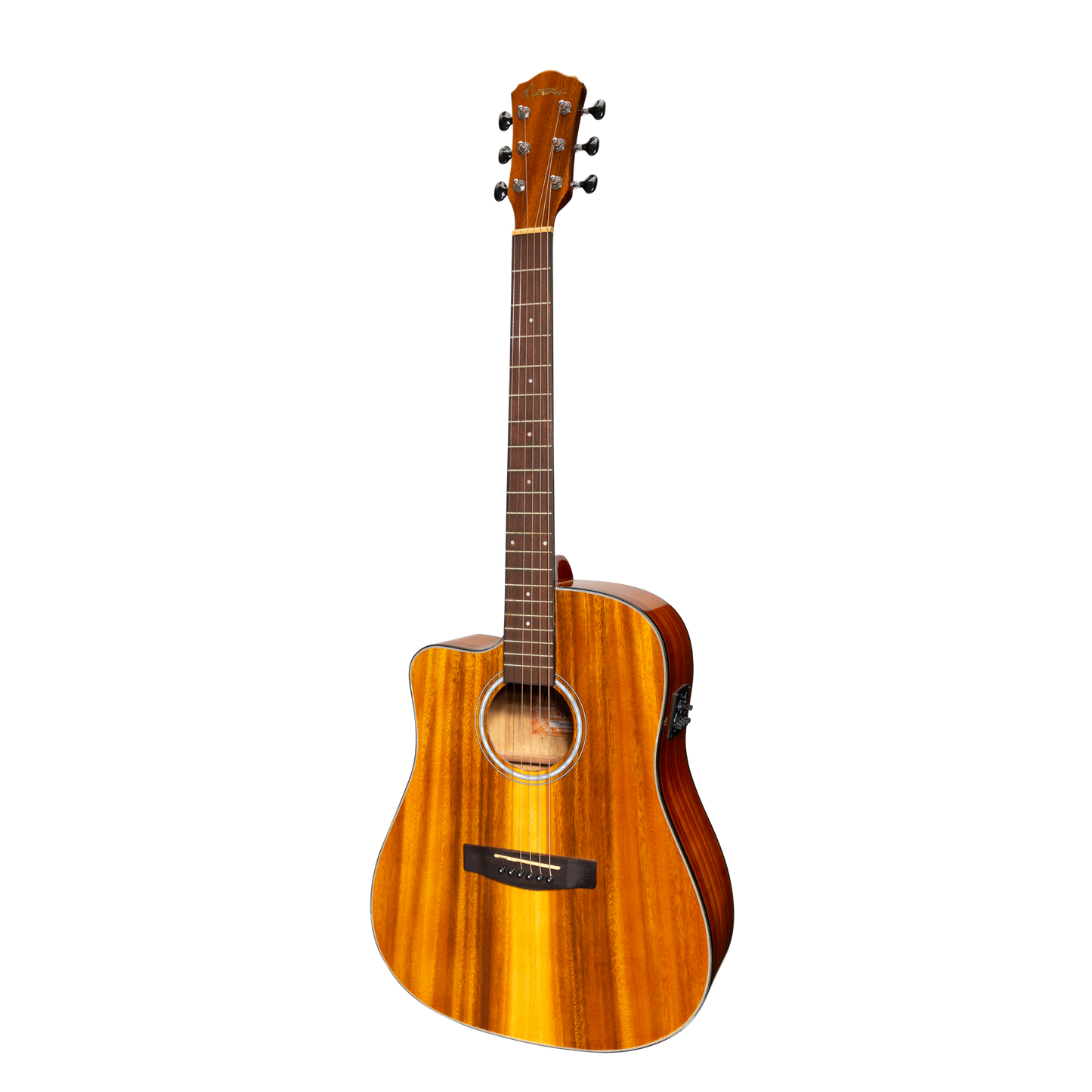Martinez '51 Series' Left Handed Acoustic-Electric Dreadnought Cutaway Guitar Koa (Gloss)