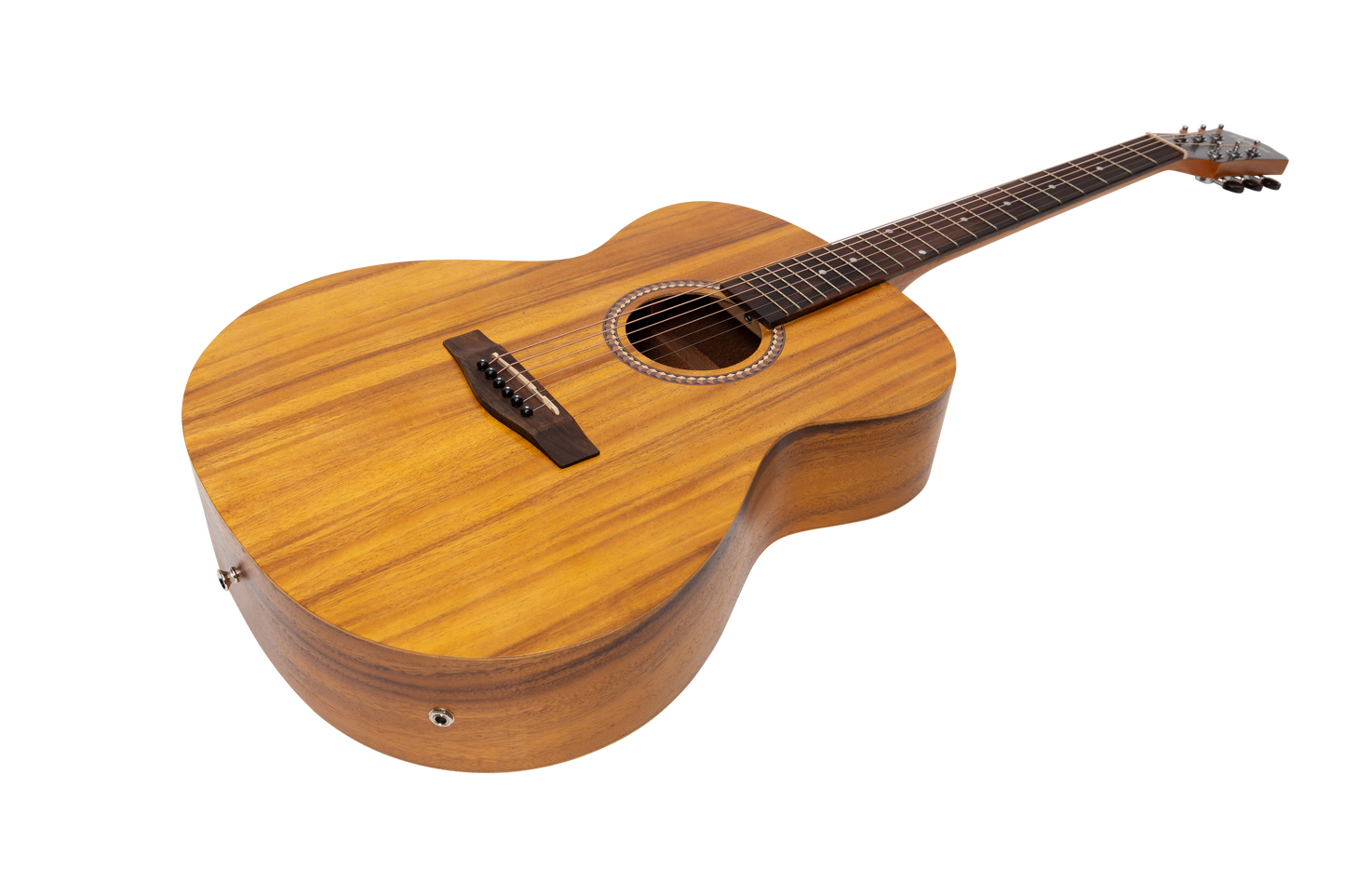 Martinez Acoustic-Electric Small Body Guitar with Built-In Tuner (Koa)