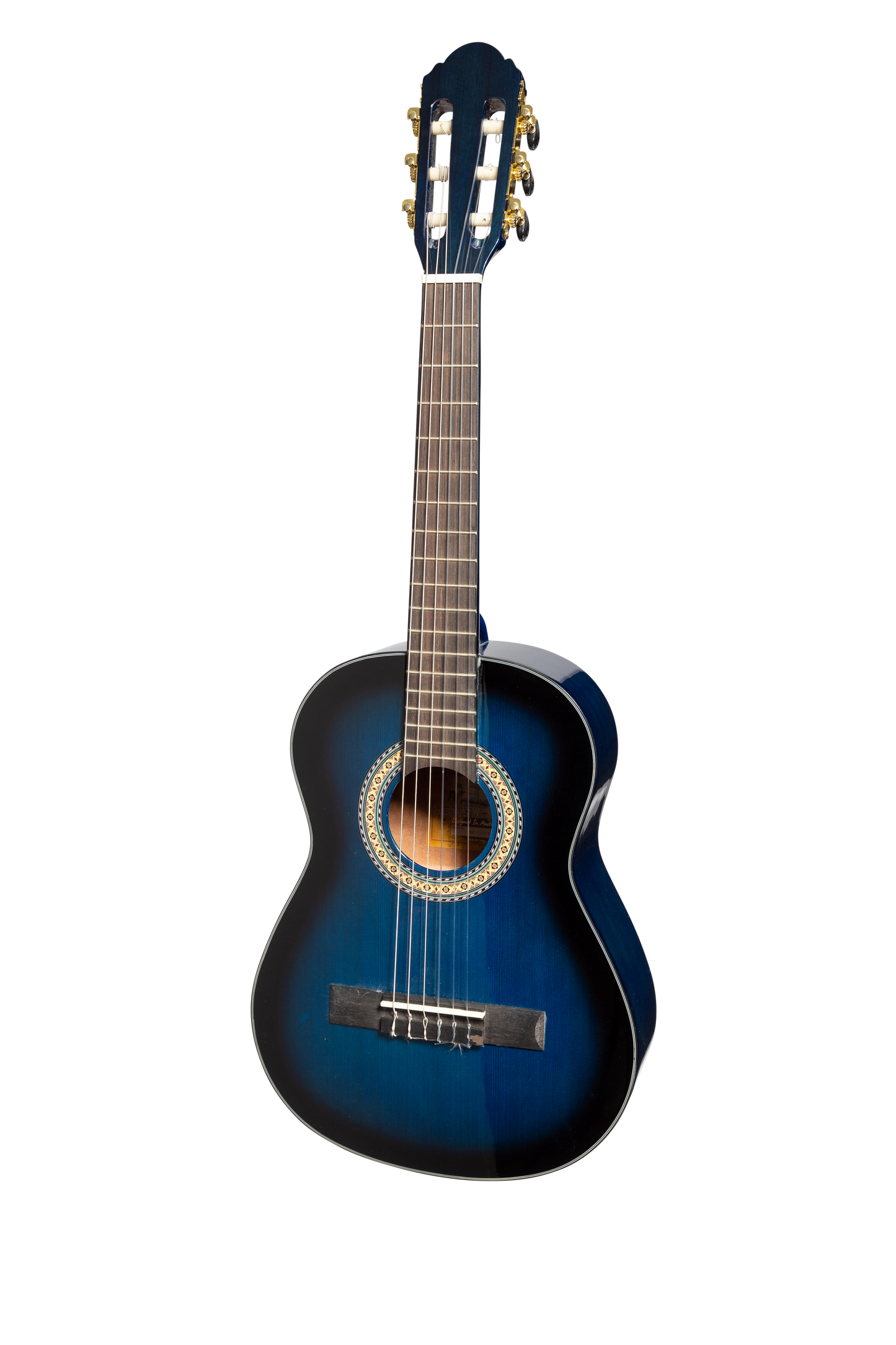 Martinez G-Series 1/2 Size Student Classical Guitar Pack with Built In Tuner (Blue-Gloss)