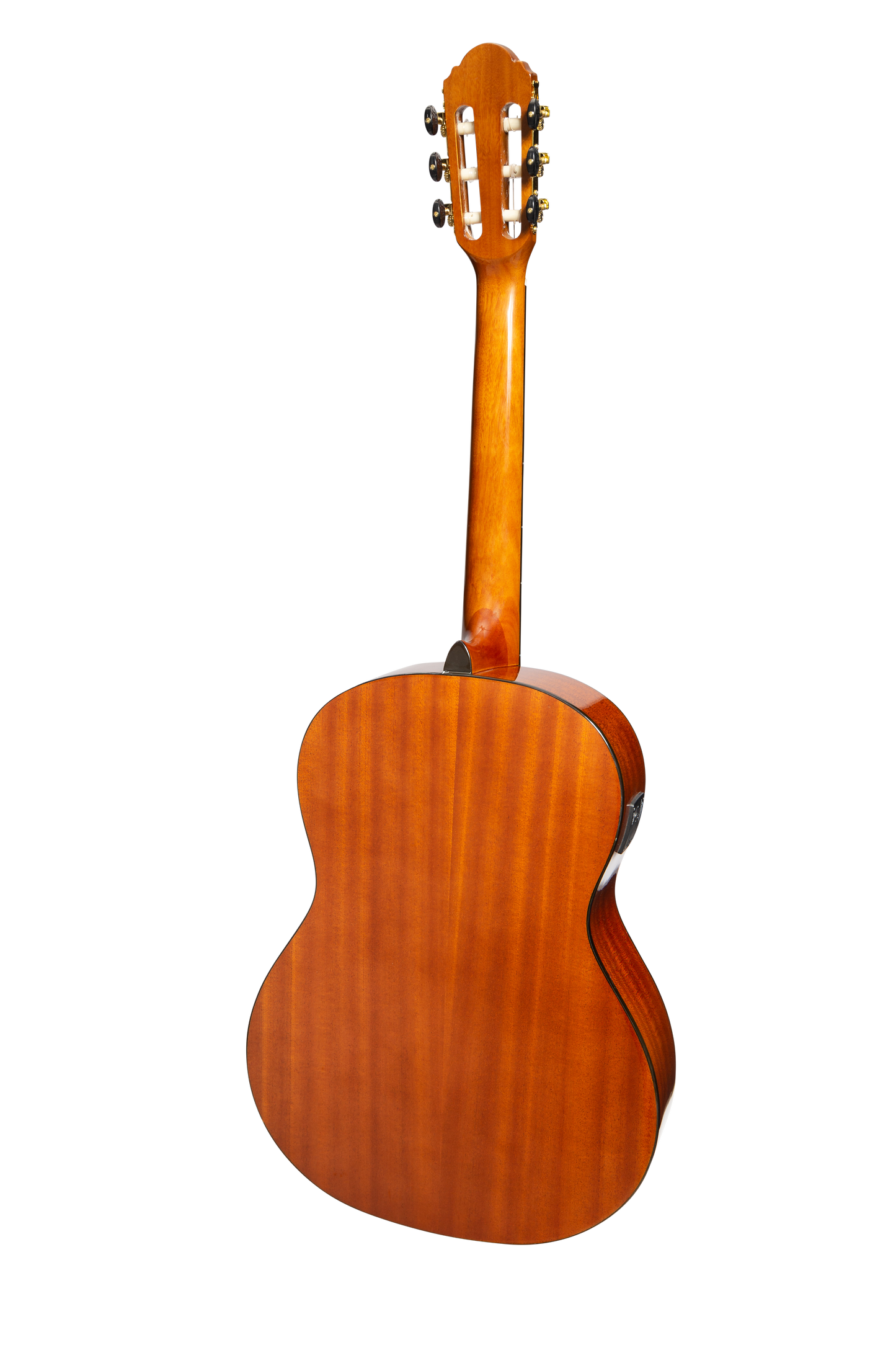 Martinez 'Slim Jim' G-Series Full Size Classical Guitar with Built-in Tuner (Amber-Gloss)