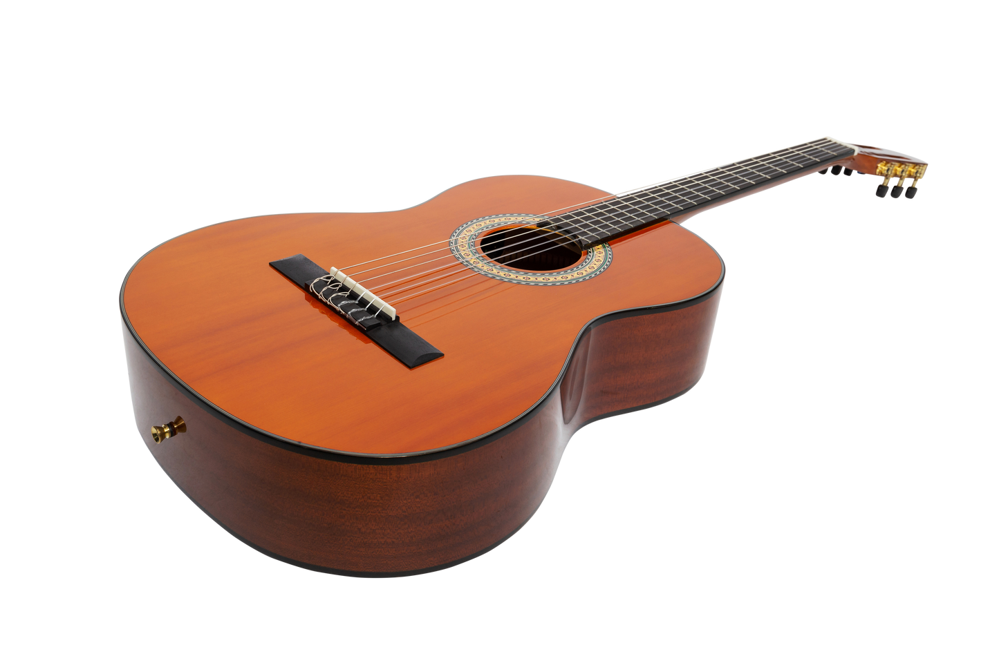 Martinez 'Slim Jim' G-Series Full Size Classical Guitar with Built-in Tuner (Amber-Gloss)