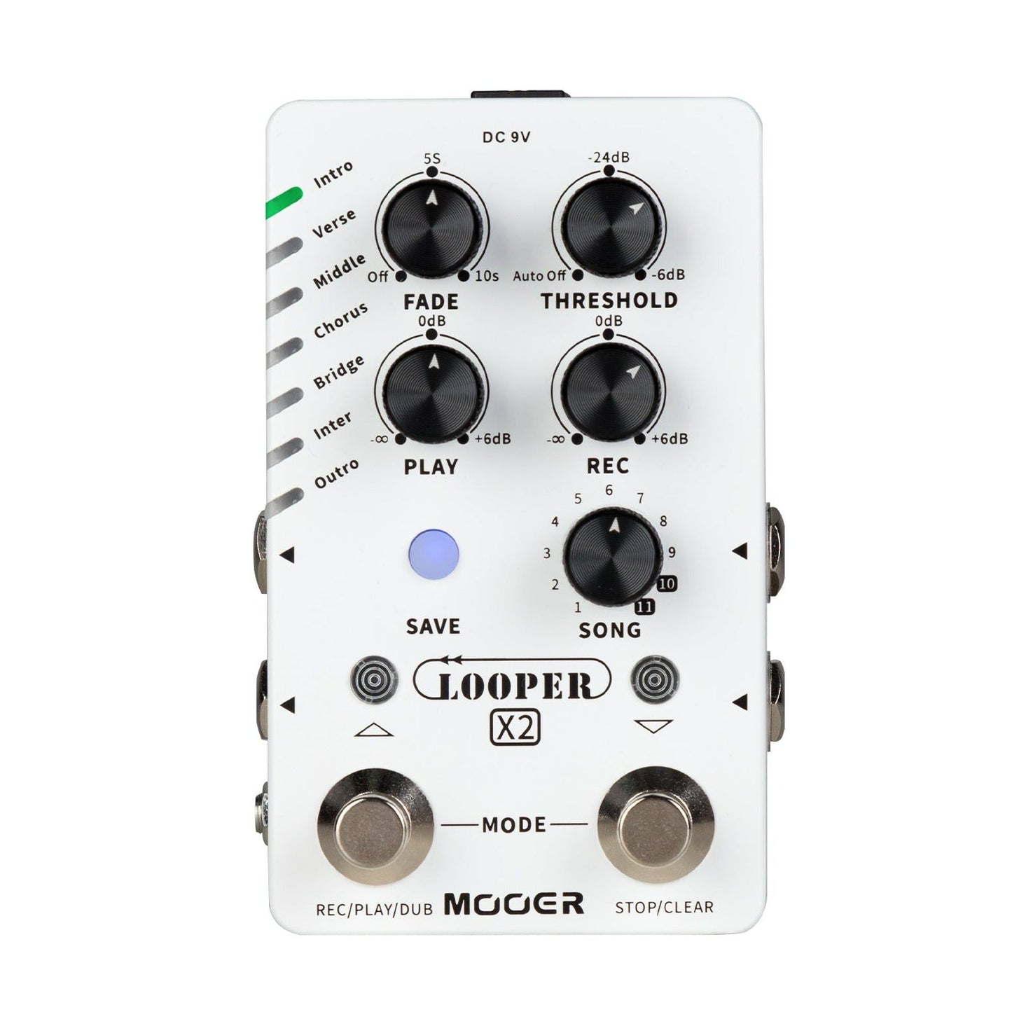 Mooer Dual Footswitch 'Looper X2' Stereo Looper Guitar Effects Pedal