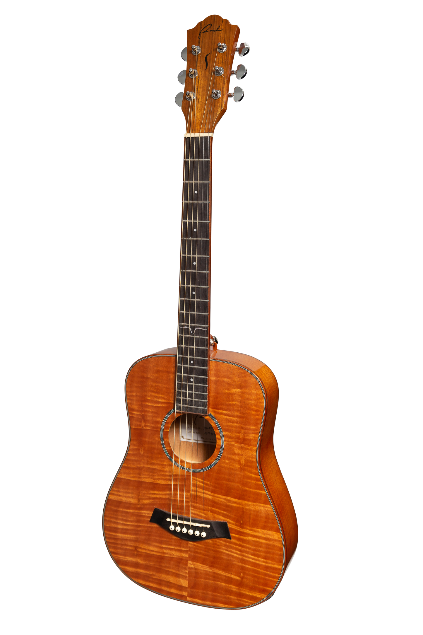Ranch Flame Maple Top Acoustic Babe Traveller Guitar (Natural Gloss)