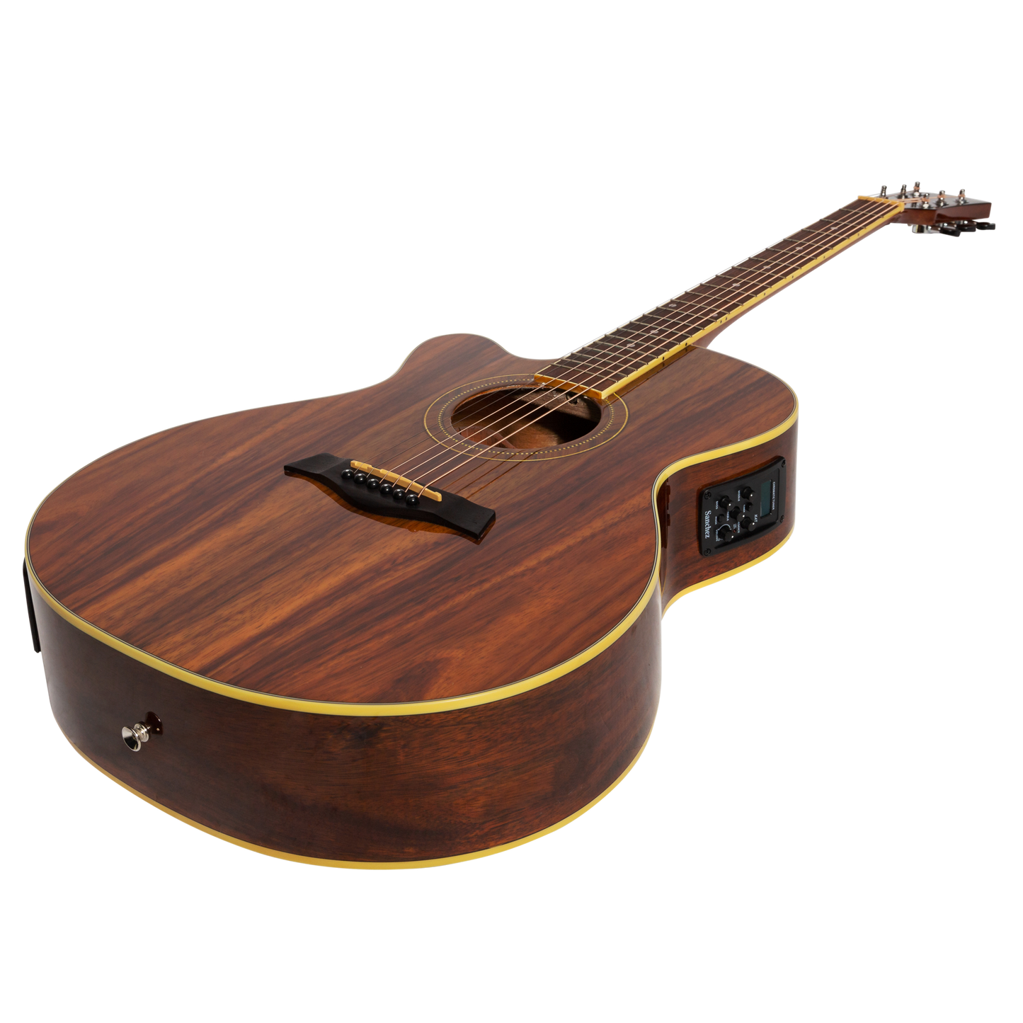 Sanchez Left Handed Acoustic-Electric Small Body Cutaway Guitar Gloss (Rosewood)