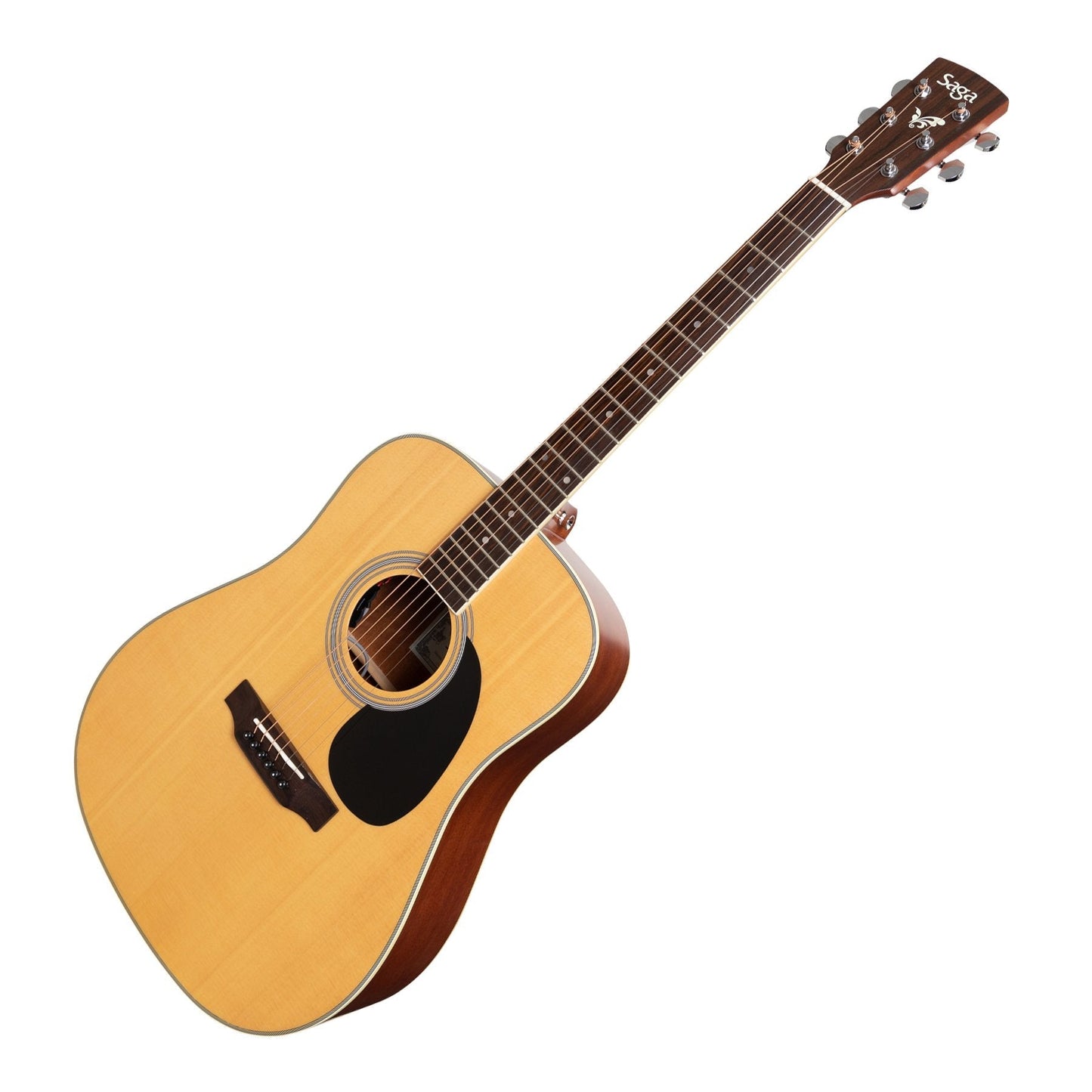 Saga '700 Series' Solid Spruce Top Acoustic Dreadnought Guitar (Natural Satin)