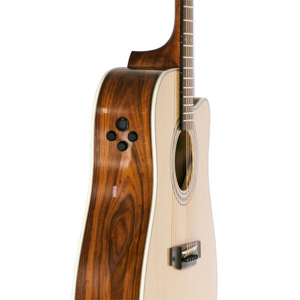 Saga '850 Series' Solid Spruce Top Acoustic-Electric Dreadnought Guitar (Natural)