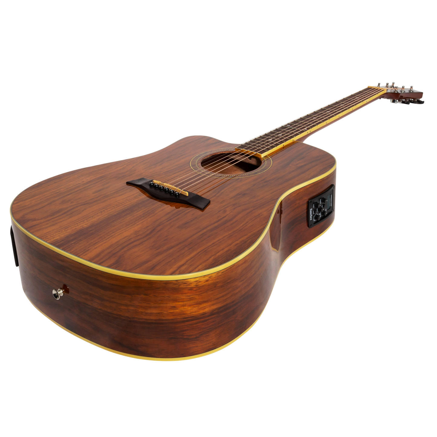 Sanchez Left Handed Acoustic-Electric Dreadnought Cutaway Guitar Gloss (Rosewood)