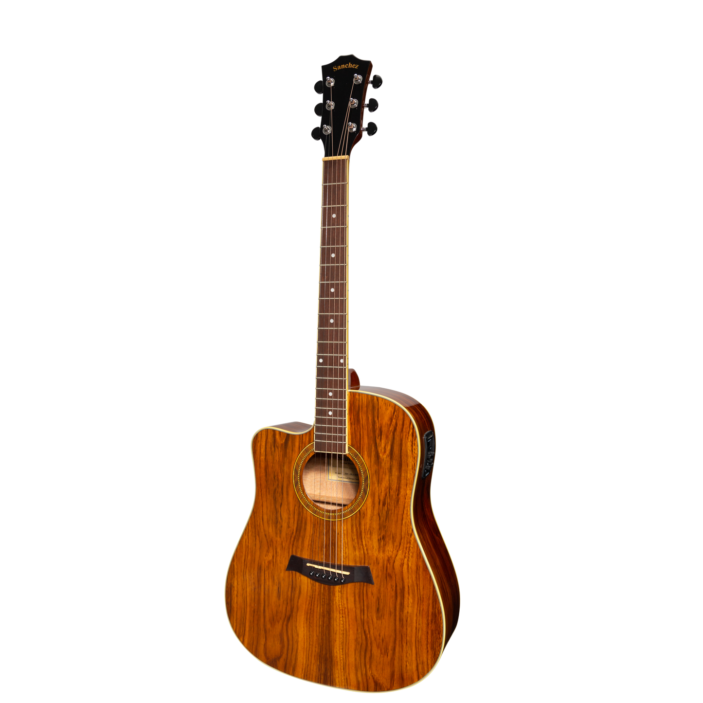 Sanchez Left Handed Acoustic-Electric Dreadnought Cutaway Guitar Gloss (Rosewood)