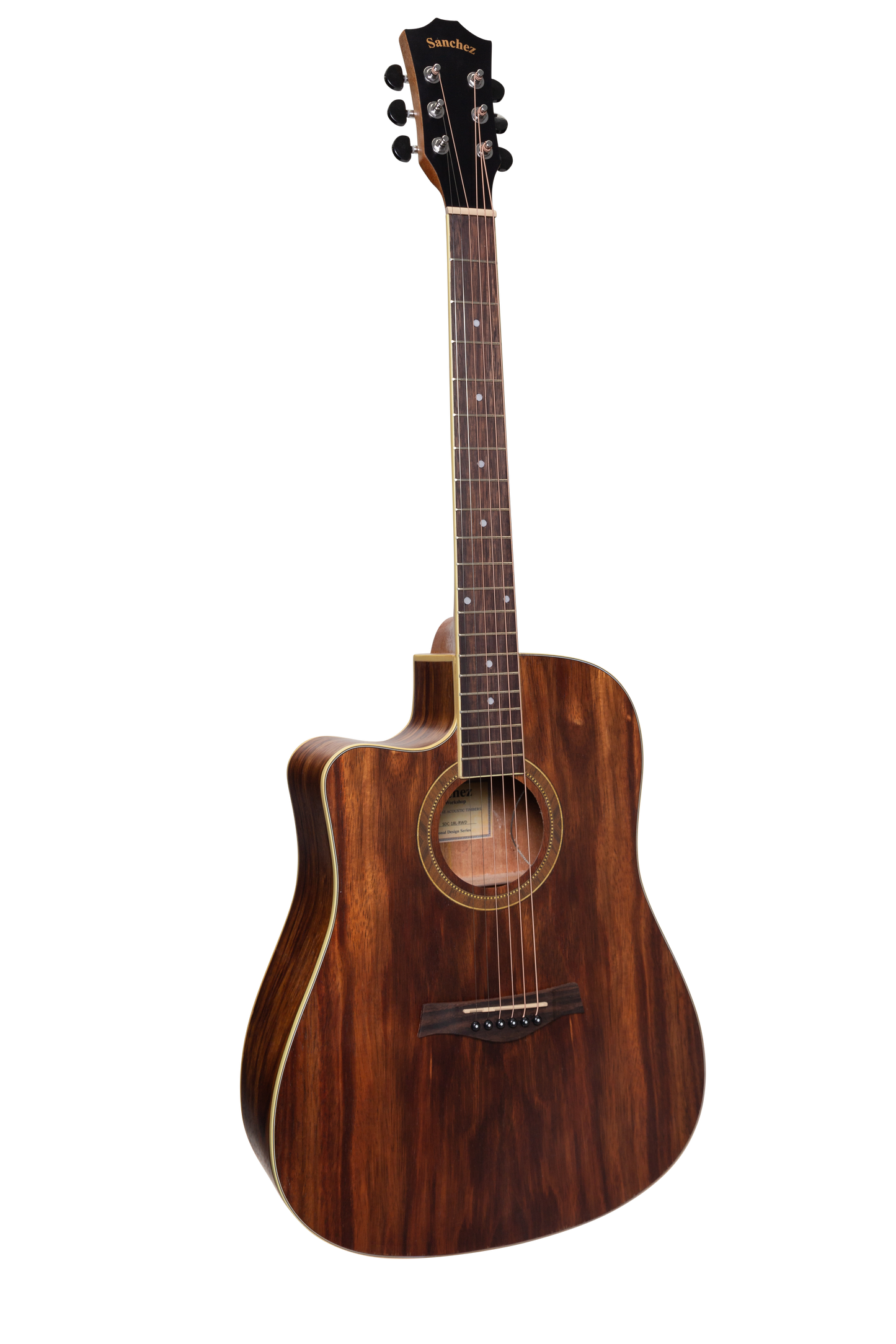 Sanchez Left Handed Acoustic-Electric Dreadnought Cutaway Guitar Pack (Rosewood)