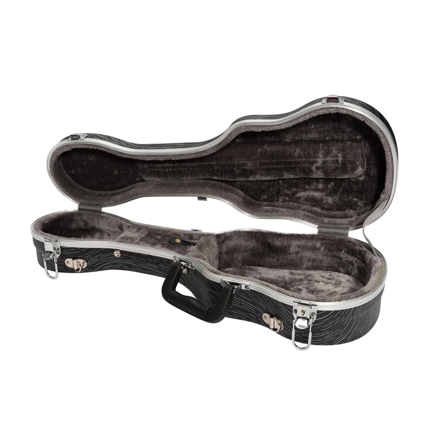 Tiki Deluxe Shaped Soprano Ukulele Flight Case (Grey/Black)