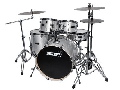 Sonic Drive 5-Piece Pro Series Drum Kit with Silent Cymbals (Metallic Silver)