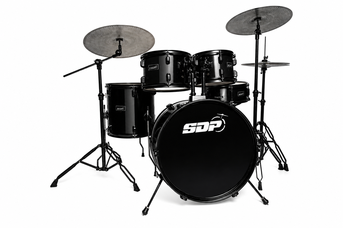 Sonic Drive 5-Piece Performer Series Drum Kit with Silent Cymbals (Black)
