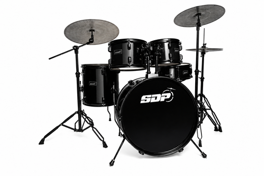 Sonic Drive 5-Piece Performer Series Drum Kit with Silent Cymbals (Black)