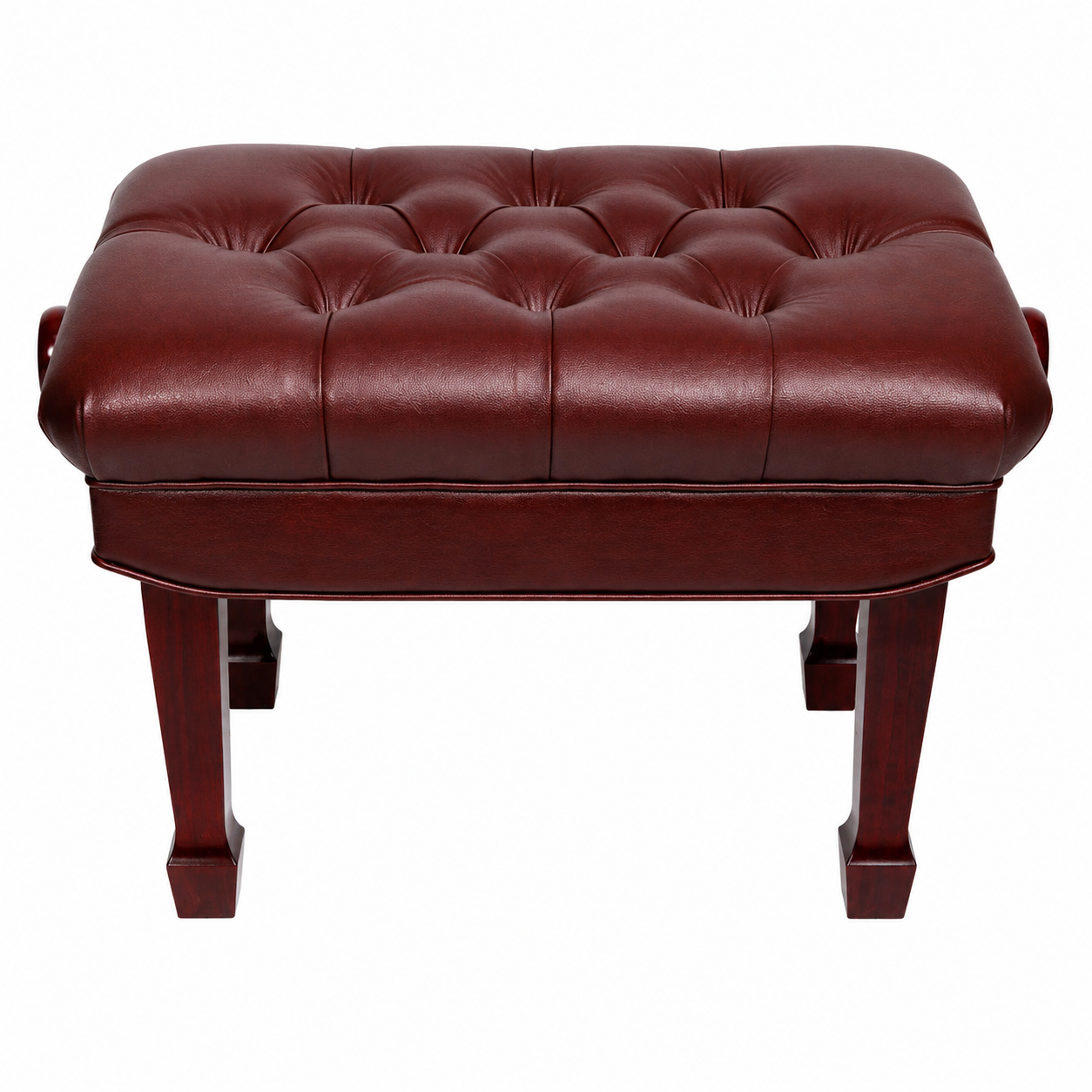 Crown Premium Skirted & Tufted Hydraulic Height Adjustable Piano Bench (Mahogany)