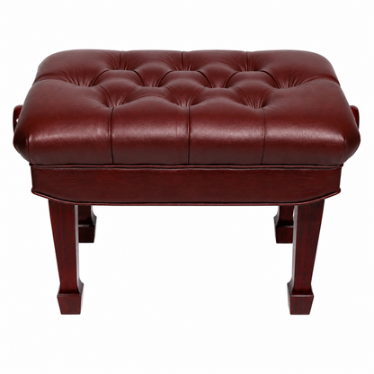 Crown Premium Skirted & Tufted Hydraulic Height Adjustable Piano Bench (Mahogany)