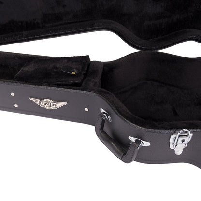Crossfire Standard Shaped Parlour Guitar Hard Case (Black)