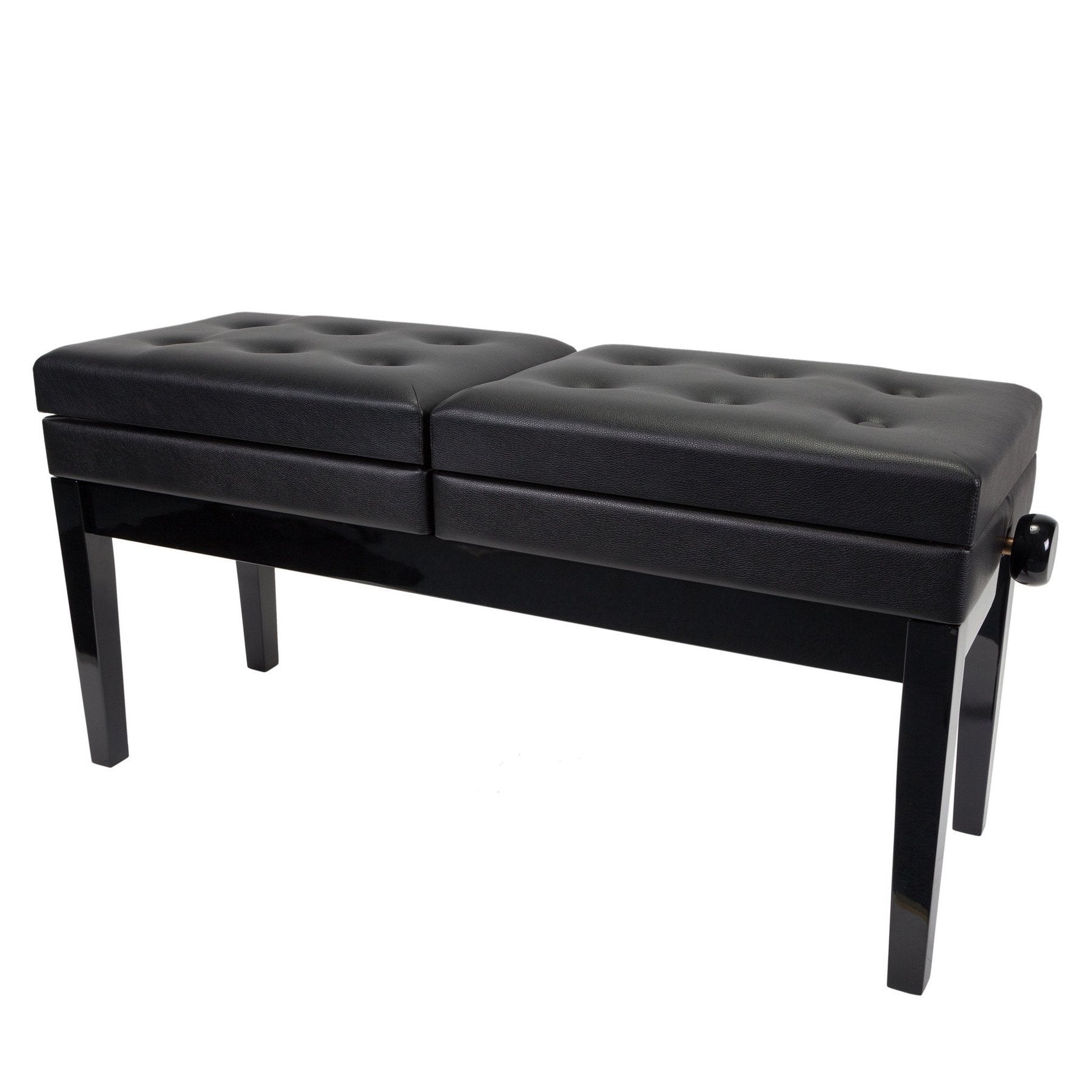 Music Studio Stool Crown Deluxe Height Adjustable Duet Piano Stool with Storage Compartme ...