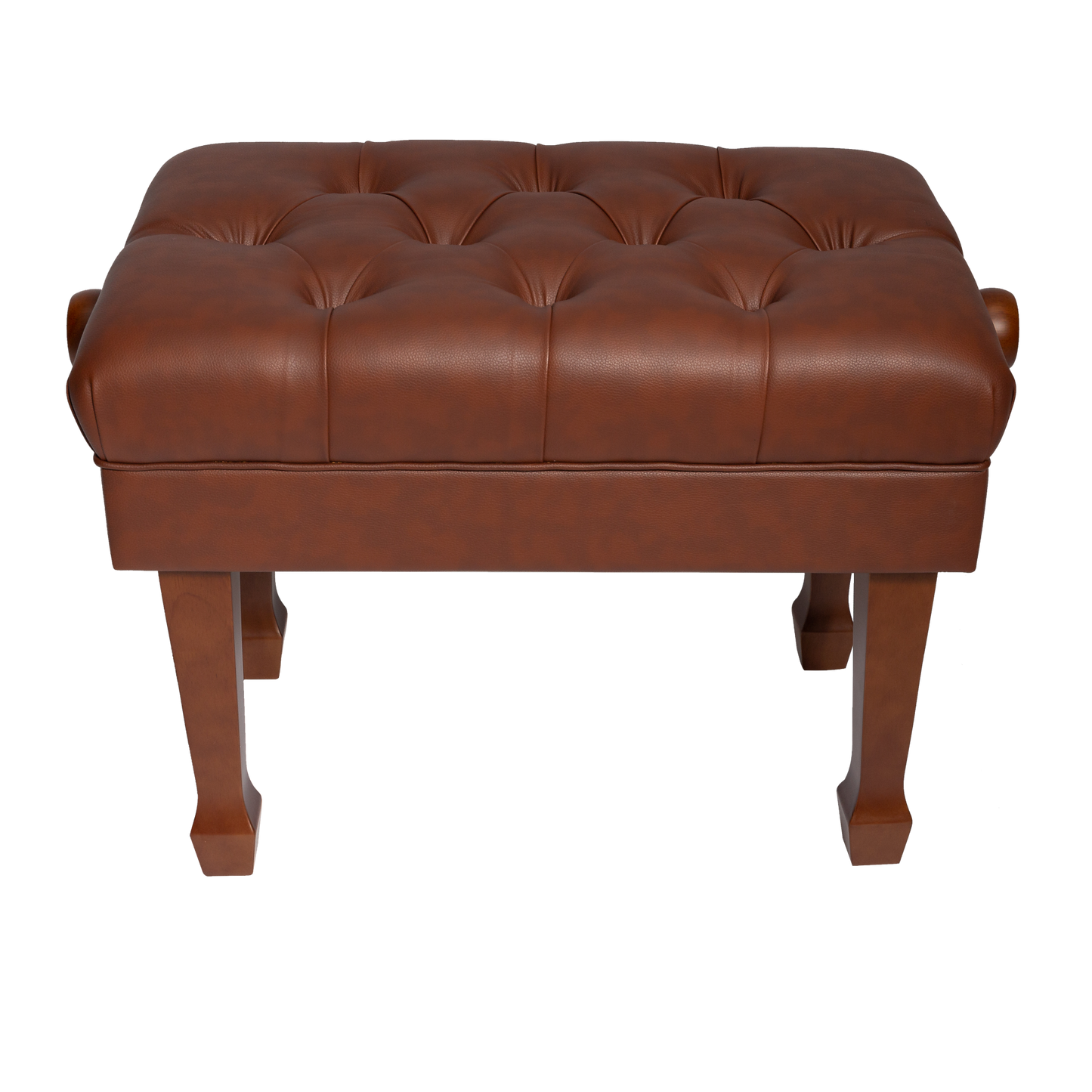 Crown Deluxe Skirted & Tufted Hydraulic Height Adjustable Piano Bench (Mahogany)