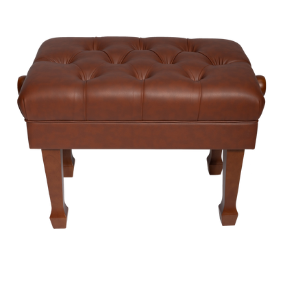 Crown Deluxe Skirted & Tufted Hydraulic Height Adjustable Piano Bench (Walnut)