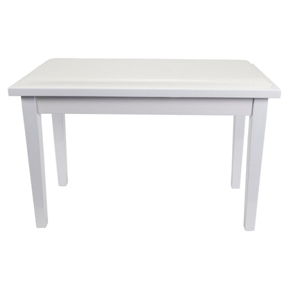 Crown Deluxe Timber Trim Duet Piano Stool with Storage Compartment (White)