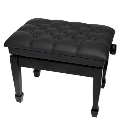 Crown Deluxe Tufted Hydraulic Height Adjustable Piano Bench (Black)