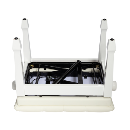 Crown Deluxe Tufted Hydraulic  Height Adjustable Piano Bench (White)