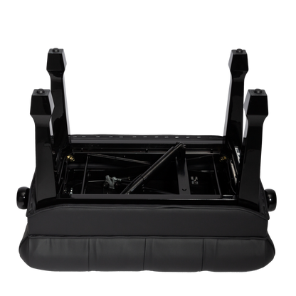 Crown Premium Skirted & Tufted Hydraulic Height Adjustable Piano Bench (Black)