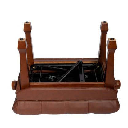 Crown Premium Skirted & Tufted Hydraulic Height Adjustable Piano Bench (Walnut)