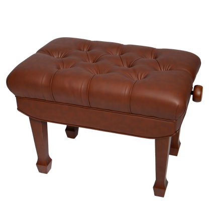 Crown Premium Skirted & Tufted Hydraulic Height Adjustable Piano Bench (Walnut)