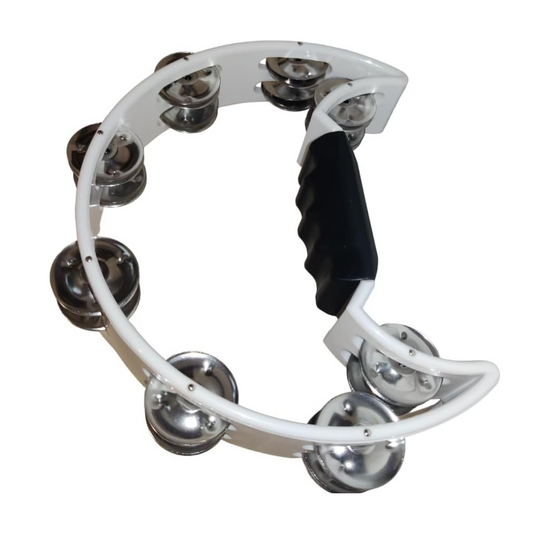 Drumfire Half Moon ABS Tambourine Single Row Jingles (White)