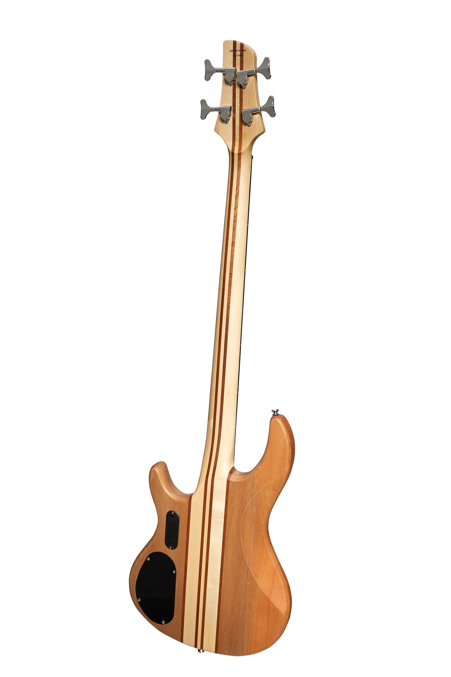 J&D Luthiers 4-String Contemporary Neck Through Active Electric Bass Guitar (Natural Satin)