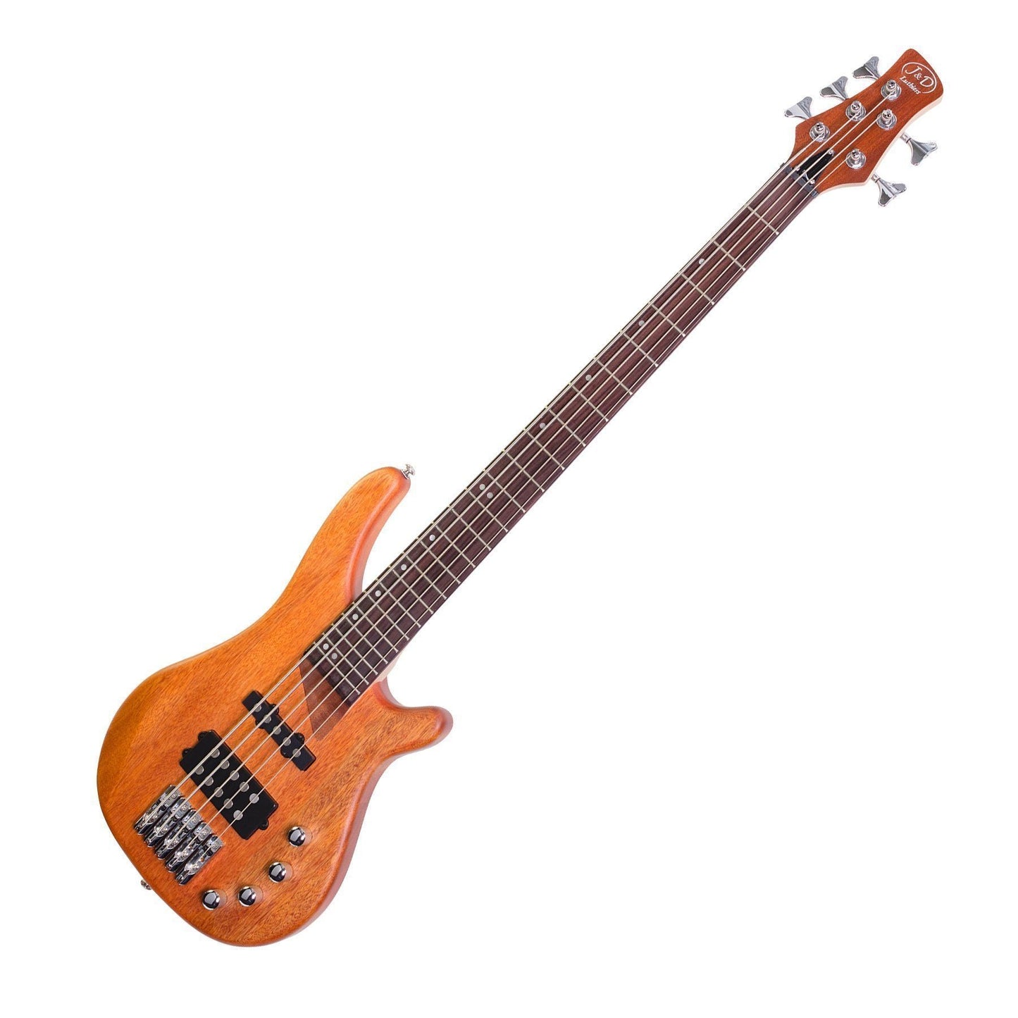 J&D Luthiers 5-String T-Style Contemporary Active Electric Bass Guitar (Natural Satin)