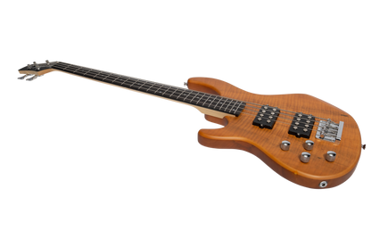 J&D Luthiers 4-String T-Style Active Electric Bass Guitar Left Handed (Natural Satin)