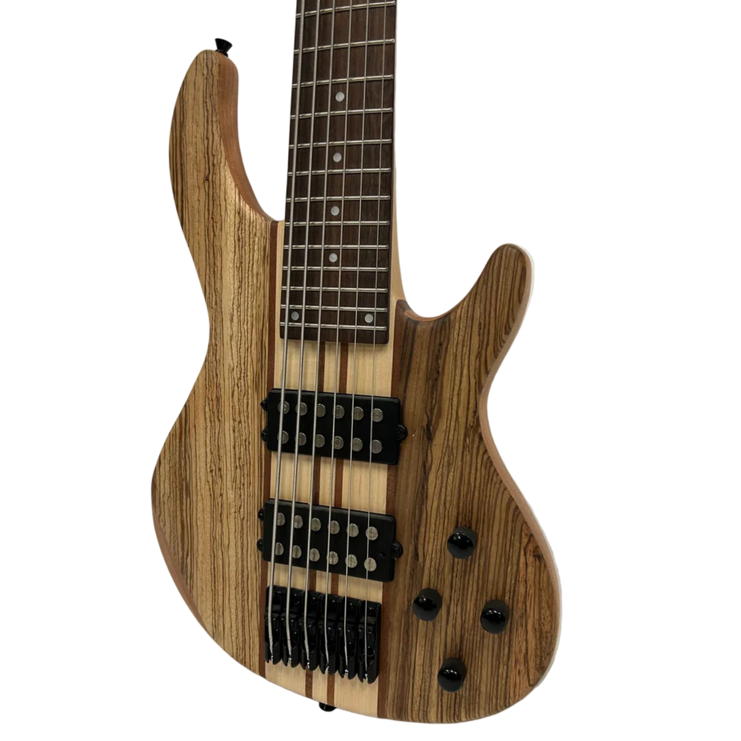 Luthiers 6-String Contemporary Neck Through Active Electric Bass Guitar (Natural Satin)